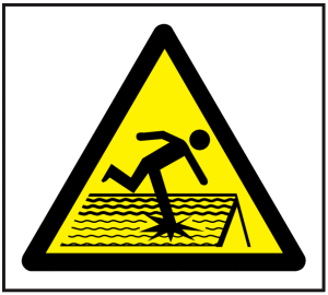 Roof safety warning sign